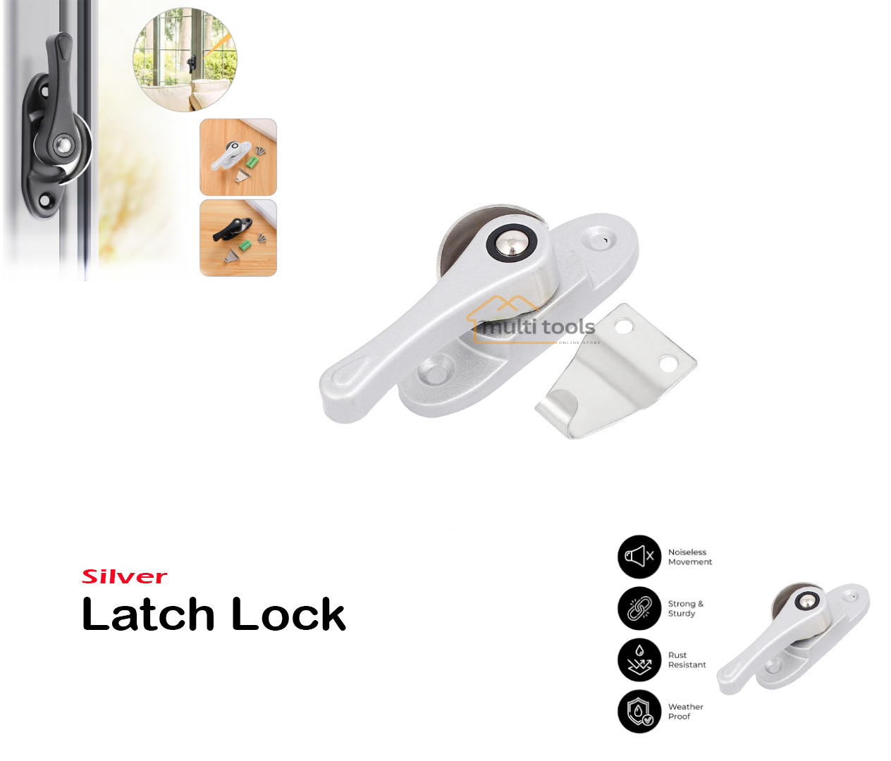 Aluminium Alloy Window Lock (Silver)